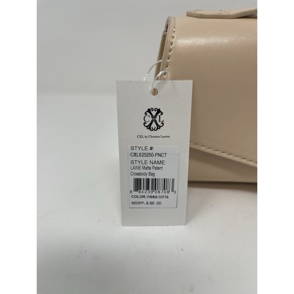 CXL Christian Lacroix Laine Matte Patent Top Handle Crossbody Panna Cotta Beige - Picture 9 of 9